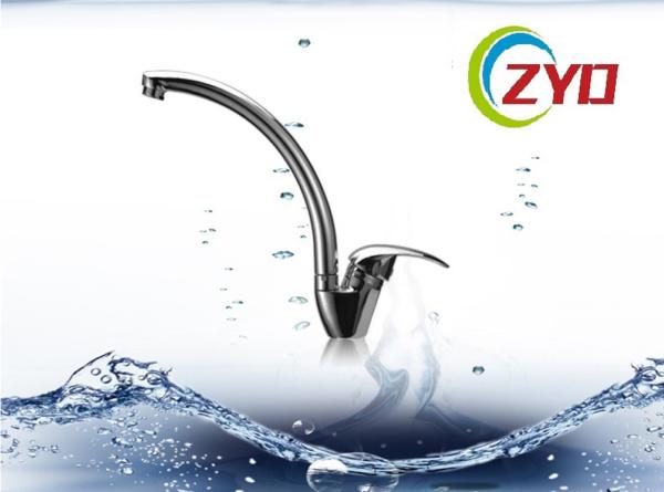 C5 Type Chrome Spout , Deck Mounted Kitchen Water Spout 360 Degree Rotatable