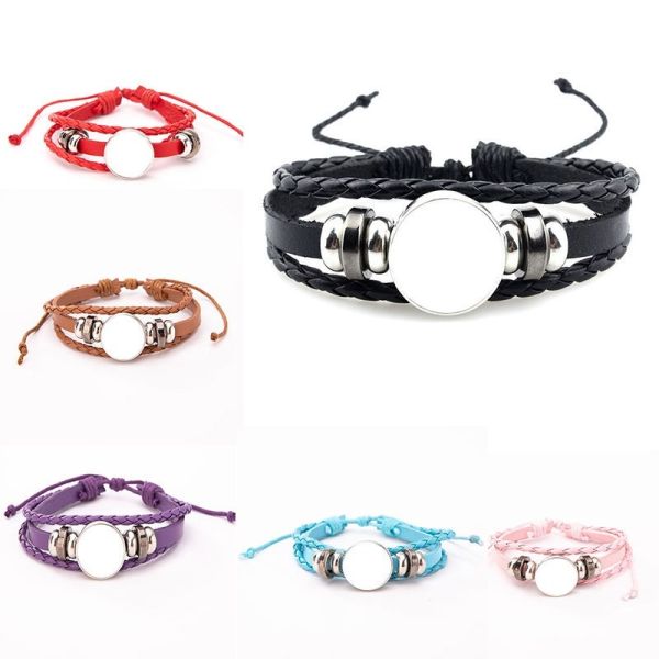 Valentine's Gift Jewelry Leather Cuff Bracelet Handmade Jewelry Men and Women Sublimation Leather Bracelet