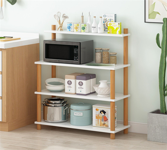 Custom Kitchen Microwave Rack Shelf For Kitchen Utensils Storage