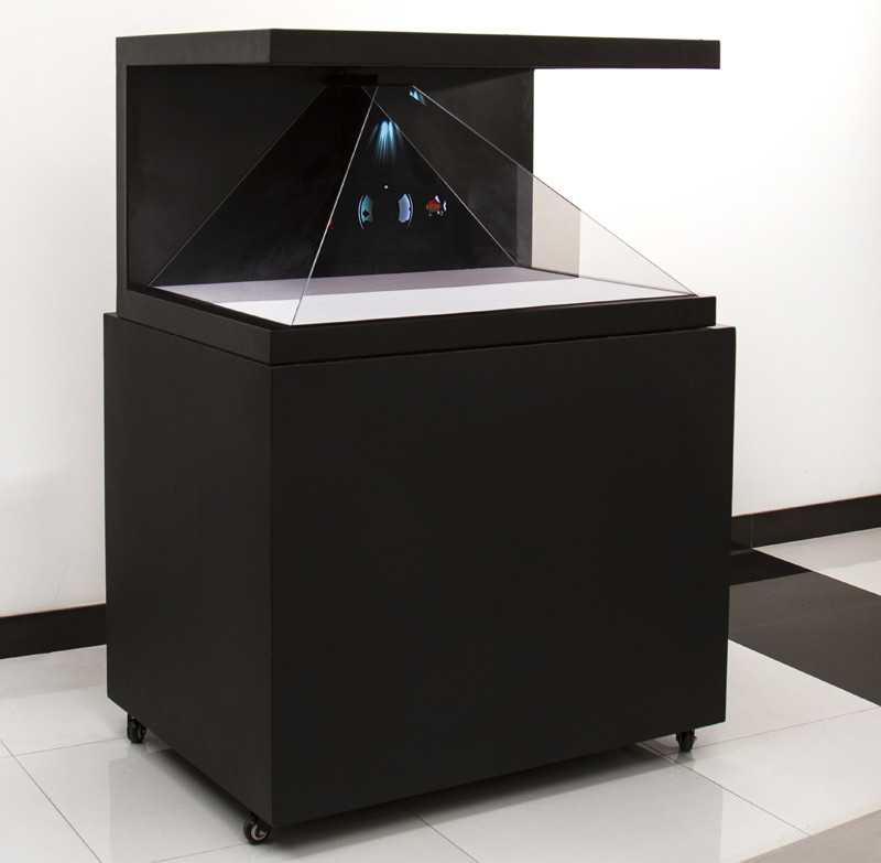  3D Holographic Display Boxes Floor Standing 3 Sided Viewing
