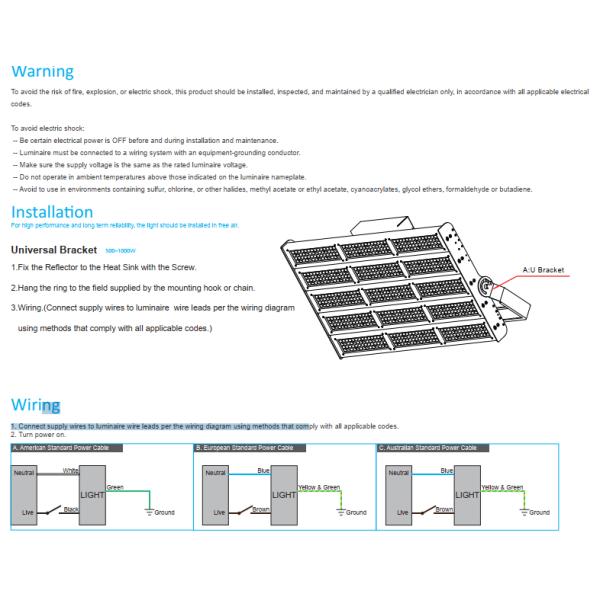 LED Arena Lighting 400w Led Flood Light 50000 Lumen Led Sports Stadium Lights