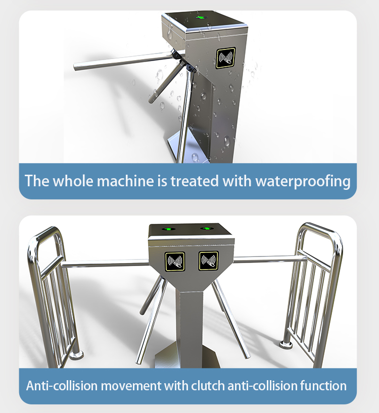 Three Roller Tripod Turnstile Gate Entrance , Revolving Door Access Control System