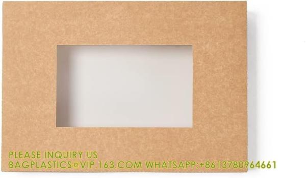 Catering Boxes-Cover With Window, Side Lock, Kraft Paper Catering Food Containers, Recyclable, Inserts Sold Sep