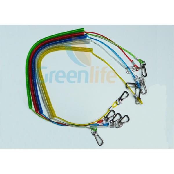 Colorful TPU Coated Paddle Leash For Kayak Braided Steel Fishing Spring Tethers