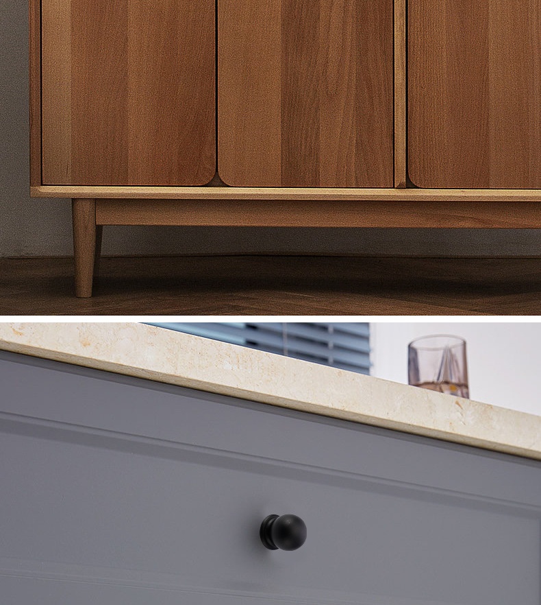 Gold Black Single-Hole Aluminum Alloy Light Luxury Nordic Modern American-Style Furniture Handle for Cabinet Wardrobe Drawer