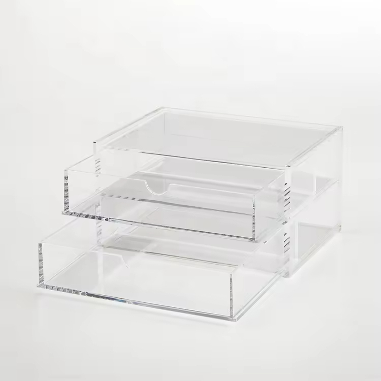 Transparent Acrylic Multi Lattice Drawer Box Classic Square Design Carved Flexible Technique Double Clamshell Packaging Box