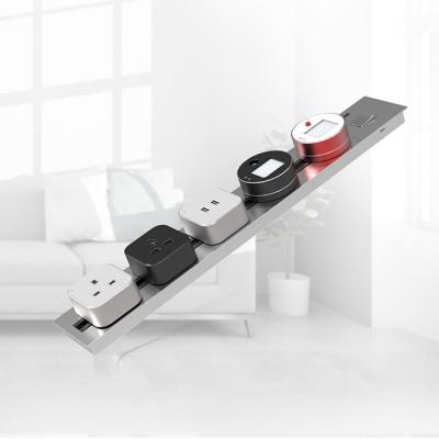 Réseau électrique EU Standard Socket murale en alliage d'aluminium 8000W 250V0,4m 0,6m 0,8m 1m 1,2m