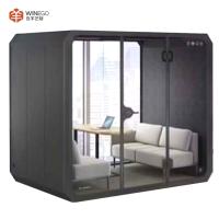 Eco-friendly pour six personnes, cabine acoustique, salle insonorisée portable pour bureau.