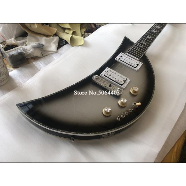 Outlet 6 string electric guitar moon guitar in silver paint rosewood fingerboard kinds color is available free shipping