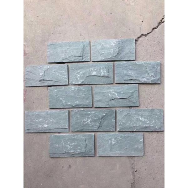 Natural slate culture stone sawn cut split China beige green color