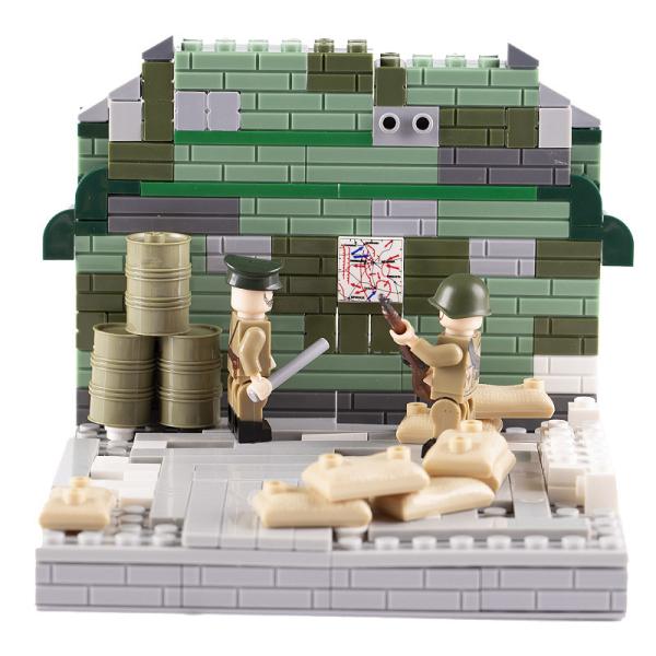 WW2 military war scene accessories German ranker Soviet soldier figures map Russian poster building blocks