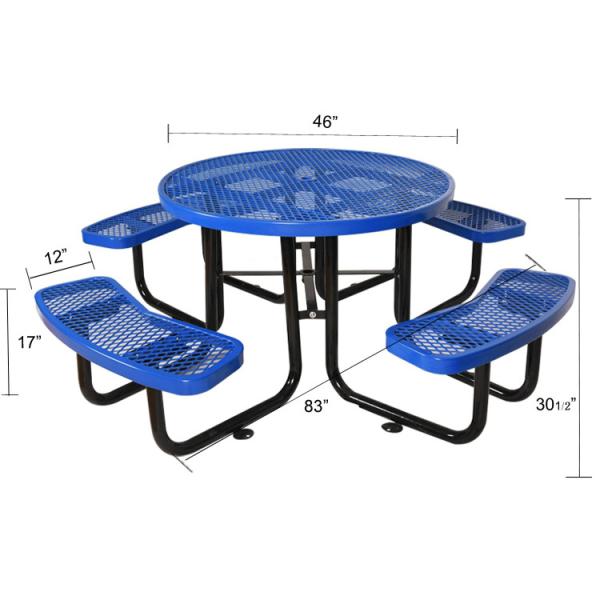 Factory Outlet Best Selling Picnic Table Park Round Metal Picnic Table Bench Commercial Dinning Table