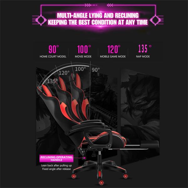Alloy Steel Swivel Chair ALINUNU PC Massage Gaming Chair with Speakers and Lumbar Pillow
