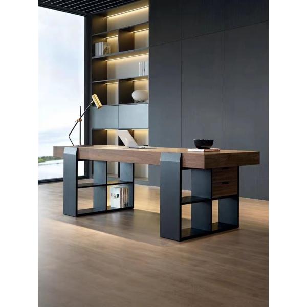 Khaki Rectangular Casual Office Desk For Hotel Room Apartment