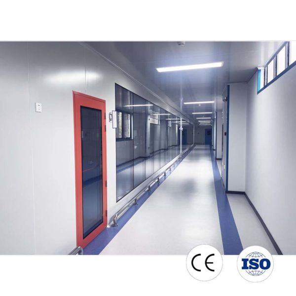 Modular Hardwall Cleanroom Enclosure System with Anti-Static ESD Flooring for Advanced Technology Facilities