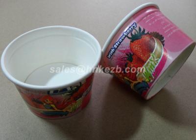 5oz Cartoon Color Ice Cream Paper Cups , Paper Ice Cream Bowls Eco Friendly