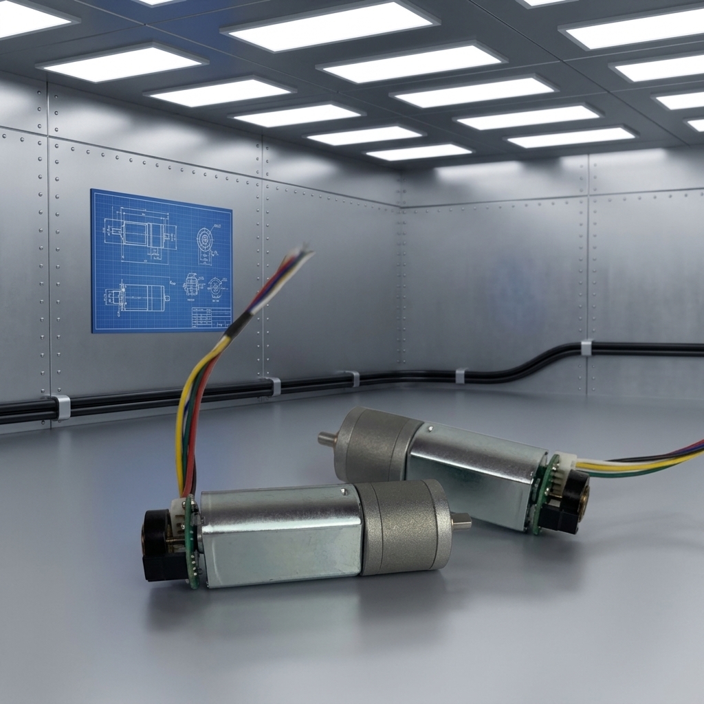 12V 20mm micro gear motor providing 1.5kgcm torque suitable for compact robotics automation and precise engineering tasks