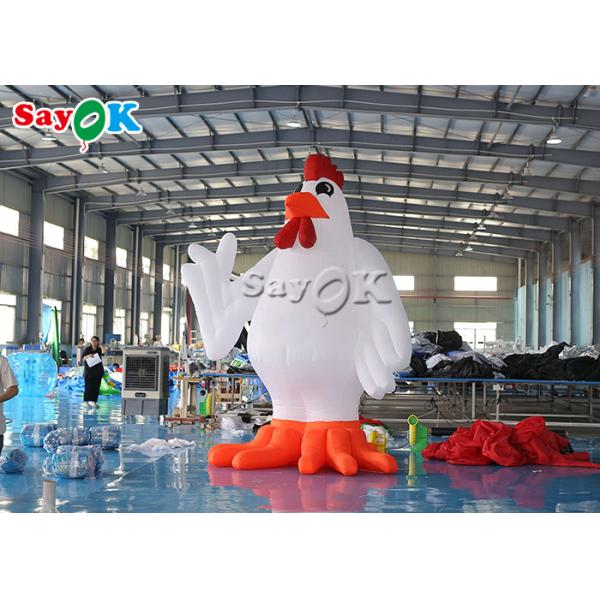 Festival Party Decor White Inflatable Cartoon Characters 13ft Animal Chicken Rooster Model Inflatable Yard Decorations