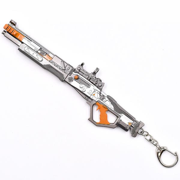 Popular shooting games Ape x Stock Customer customized requirements mini metal gun models keychain 16 cm gift
