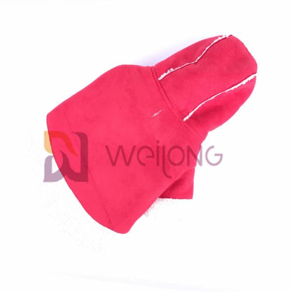 ISO9001 Imitate Leather Hoodie Pet Jacket Autumn Raw Edge Warm Dog Jacket