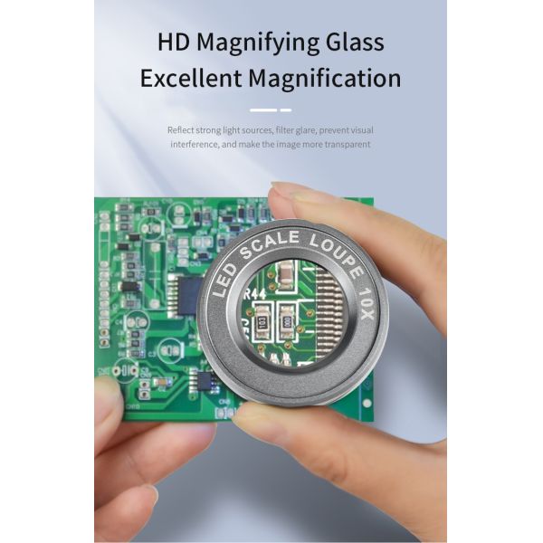 10X Magnification Jewelry Screen Magnifier with UV Anti-Counterfeiting and Graduated Scale for Precise Identification