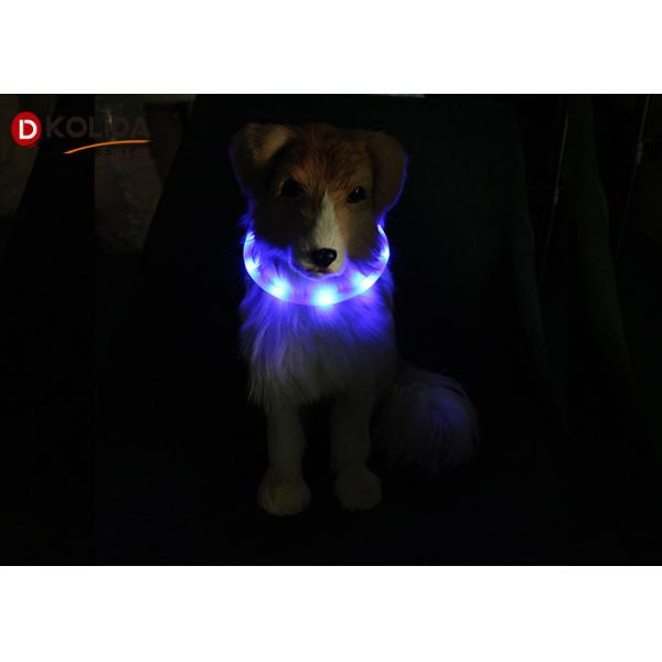 Green / Pink / Blue Safety Night IP65 LED Pet Dog Collar And Necklace Size S M L