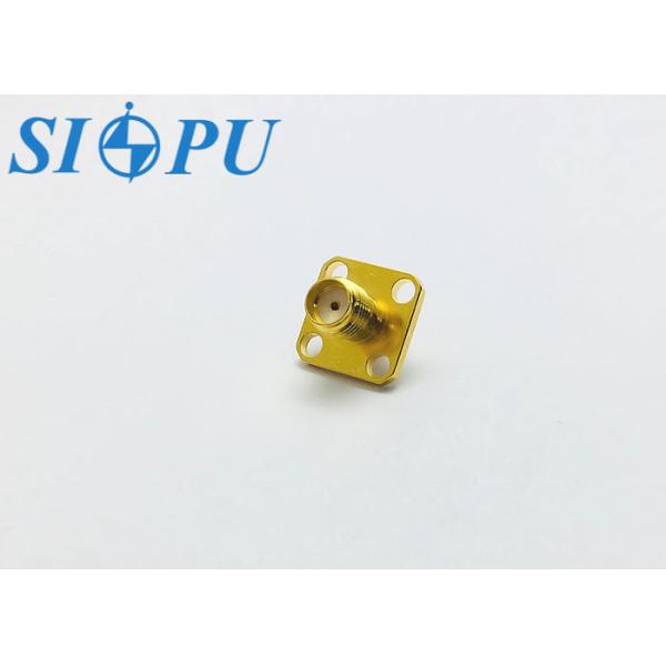 SMA RF Coaxial Connector – Four-Hole Flange Mount Receptacle