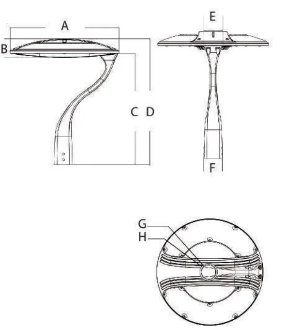 IP65 IK08 светодиодный уличный фонарь Садовый фонарь Садовый фонарь Для парковки Площадь Стены Автомобильный переход Тротуары Площади Школы