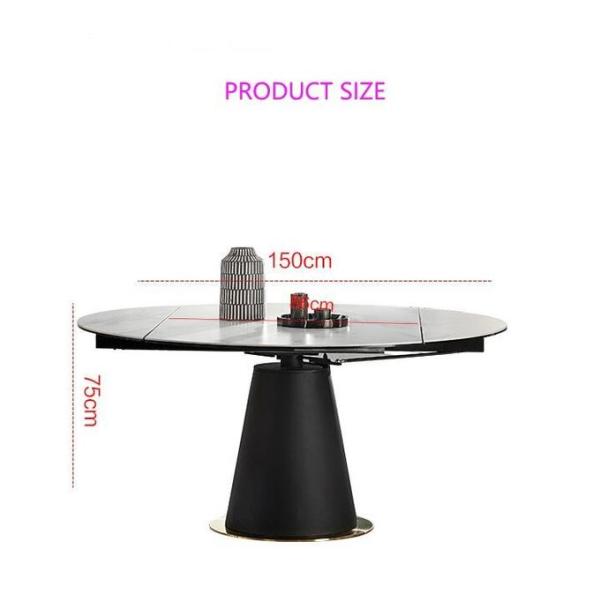 Metal Base Sintered Stone 75ch Height Oval Rotate Table