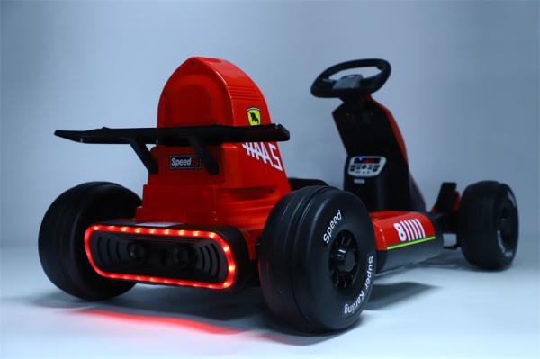 Pedal elétrico de 12V acessível Crianças de karting de carro para crianças Alimentado por bateria