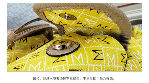 The new Ms. shoulder bag drawstring handbag Korean letters printed PU leather backpack tide