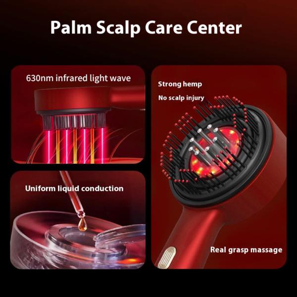 Red Light Therapy Electric Hair Scalp Massager Brush For Hair Growth Relieves Tension
