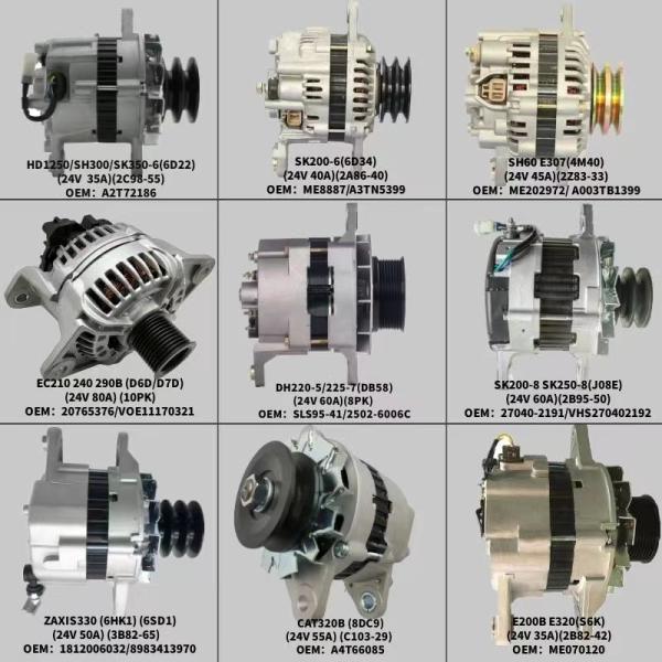 24V 55A 8PK Excavator Repair Parts Generator 63377465 C4.4 Engine E312D 315D