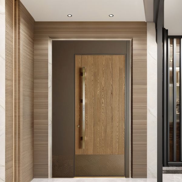 Modern Exterior Villa Doors Anti Theft Waterproof Finished Swing Open Garage Doors