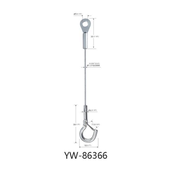 1.2mm Dia Stainless Steel Wire Rope Sling With Loop And Loop Screw Accessory YW86365