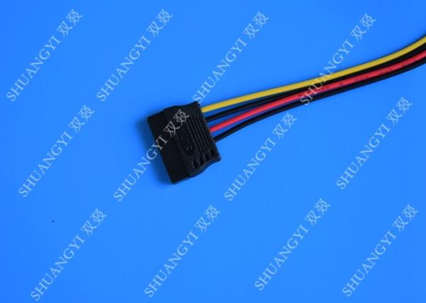 Male To Female 15 Pin SATA Data Cable , Slim SATA Power Extension Cable IDC Type 8 Inch