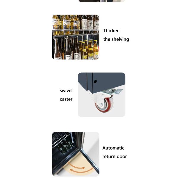 CE UL 3 Door Commercial Refrigerator For Supermarket And Convenience Store