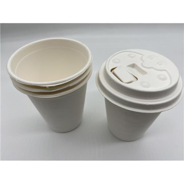Tazas y tapas biodegradables amistosas de Eco 12oz 90x97m m