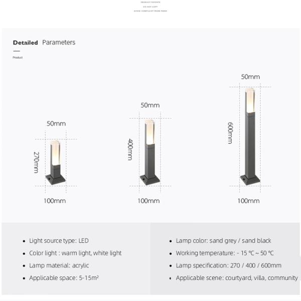 el jardín de 5w 10W llevó la lámpara del césped enciende la decoración casera del hotel moderno inductivo municipal IP65