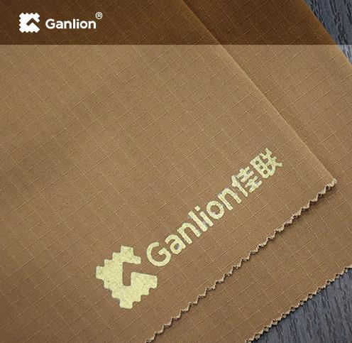 Brown Cotton Polyester T400 WR OR Anti Bacterial Fabric 225GSM