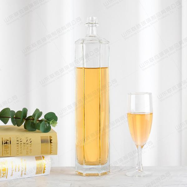 Cola de vidro garrafa de alto borosilicato para licor uísque gin vodka rum tequila vinho gelado