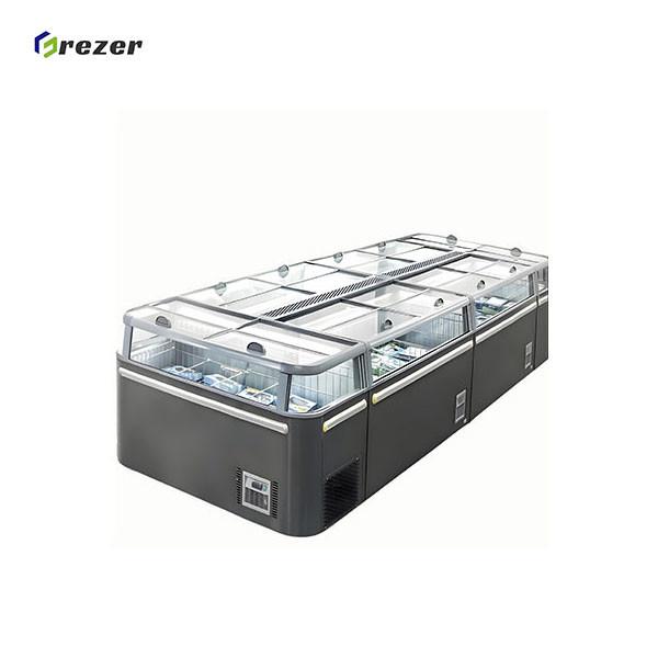 Combination Meat Display Freezer Island Commercial Meat Display Refrigerator Durable