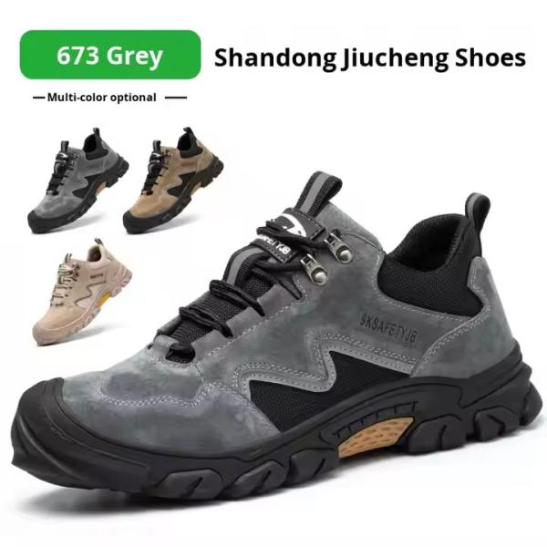 OEM Kevlar Construction Safety Shoes Pigskin Work Shoes Steel Toe Anti Smashing Rubber Sole Safety Shoes