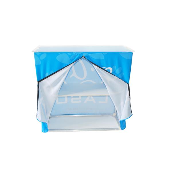 Acrylic Tabletop Fabric Tension Display , Fabric Trade Show Banners With Carrying Bag