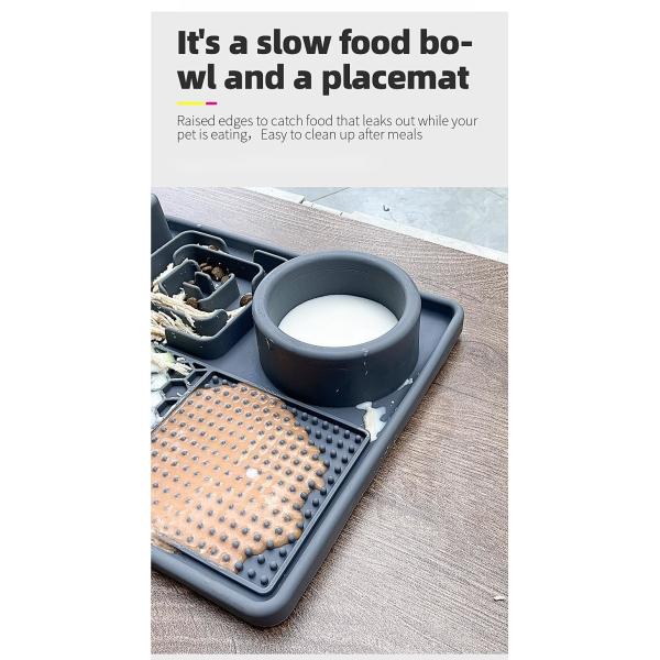 Dog Licking Mat Slow Food Bowl Food Grade Silicone With Suction Cup Pet Bowl