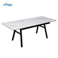 Tabela de sala de jantar contemporânea de largura de 85 cm com base de ferro
