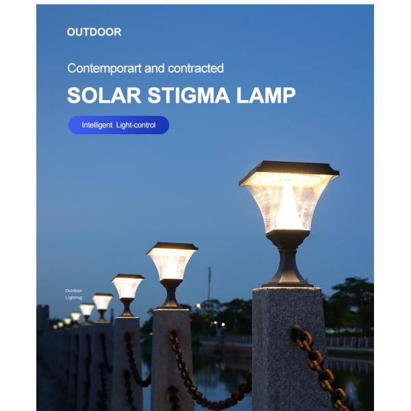 Die Cast Aluminium 30W Solar Pillar Light Garage Fence Decoration post lamp