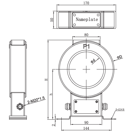 Busbar Type Epoxy Resin LV Current Transformer AC 1A  5A Current Transformer