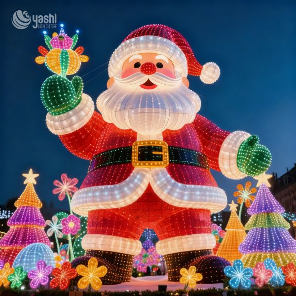 Giant Christmas Santa Lantern - Vibrant LED Outdoor Christmas Decoration