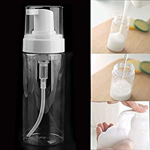 Foaming Dispenser Bottle, Travel Spray Bottle Container Cosmetics Bottle Transparent Dry Powder Spray Bottle
